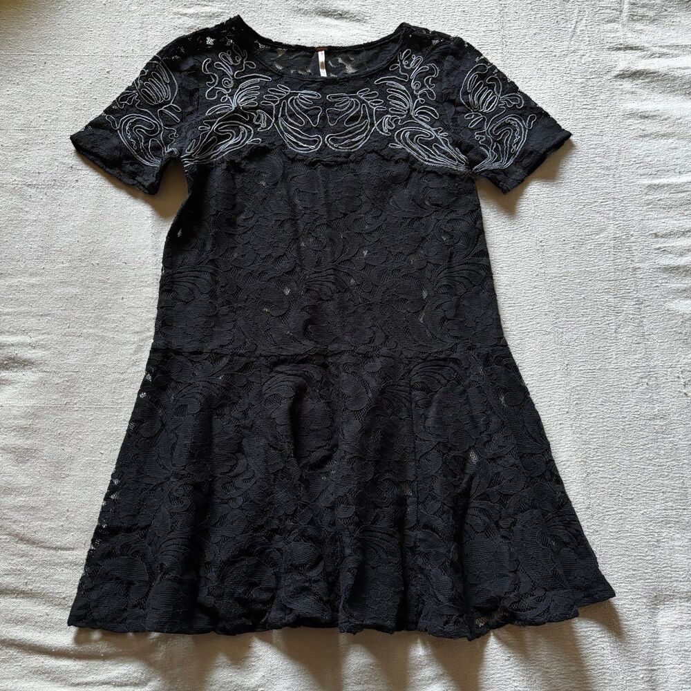 Free People Tunic in Black Lace